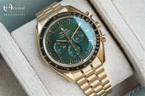 green gold omega speedmaster|rolex 228235 vs omega moonshine.